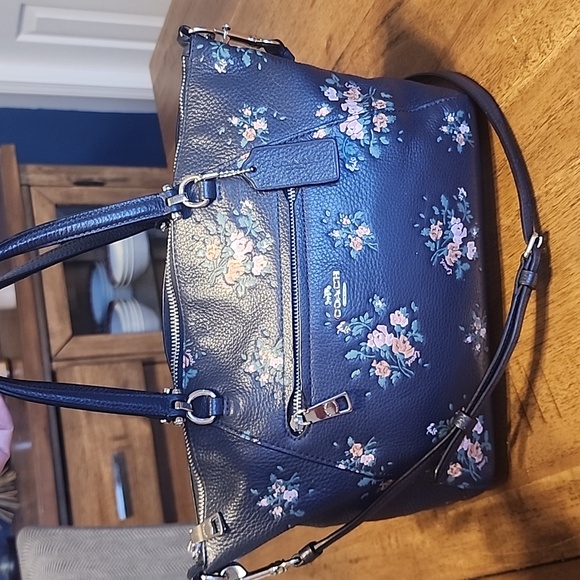Coach | Bags | Coach Leather Prairie Satchel With Rose Print | Poshmark